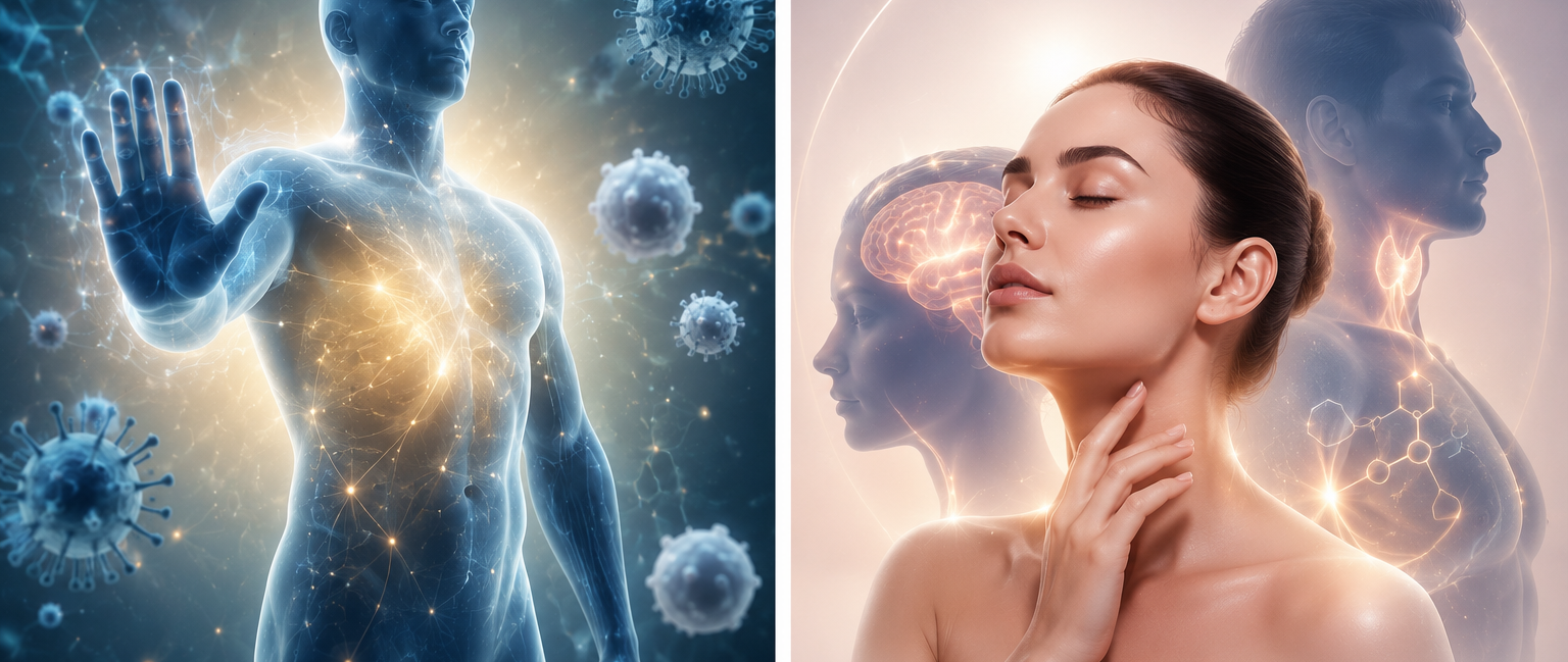 Representación del zinc y su impacto en la inmunidad, la salud de la piel y el equilibrio hormonal.
